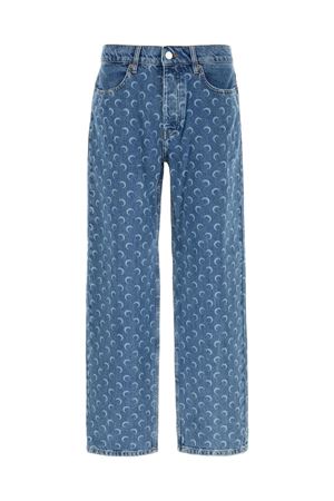 Jeans in denim di cotone blu MARINE SERRE | MPA070BCDEN0002BL05